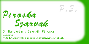piroska szarvak business card