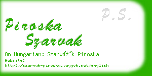 piroska szarvak business card